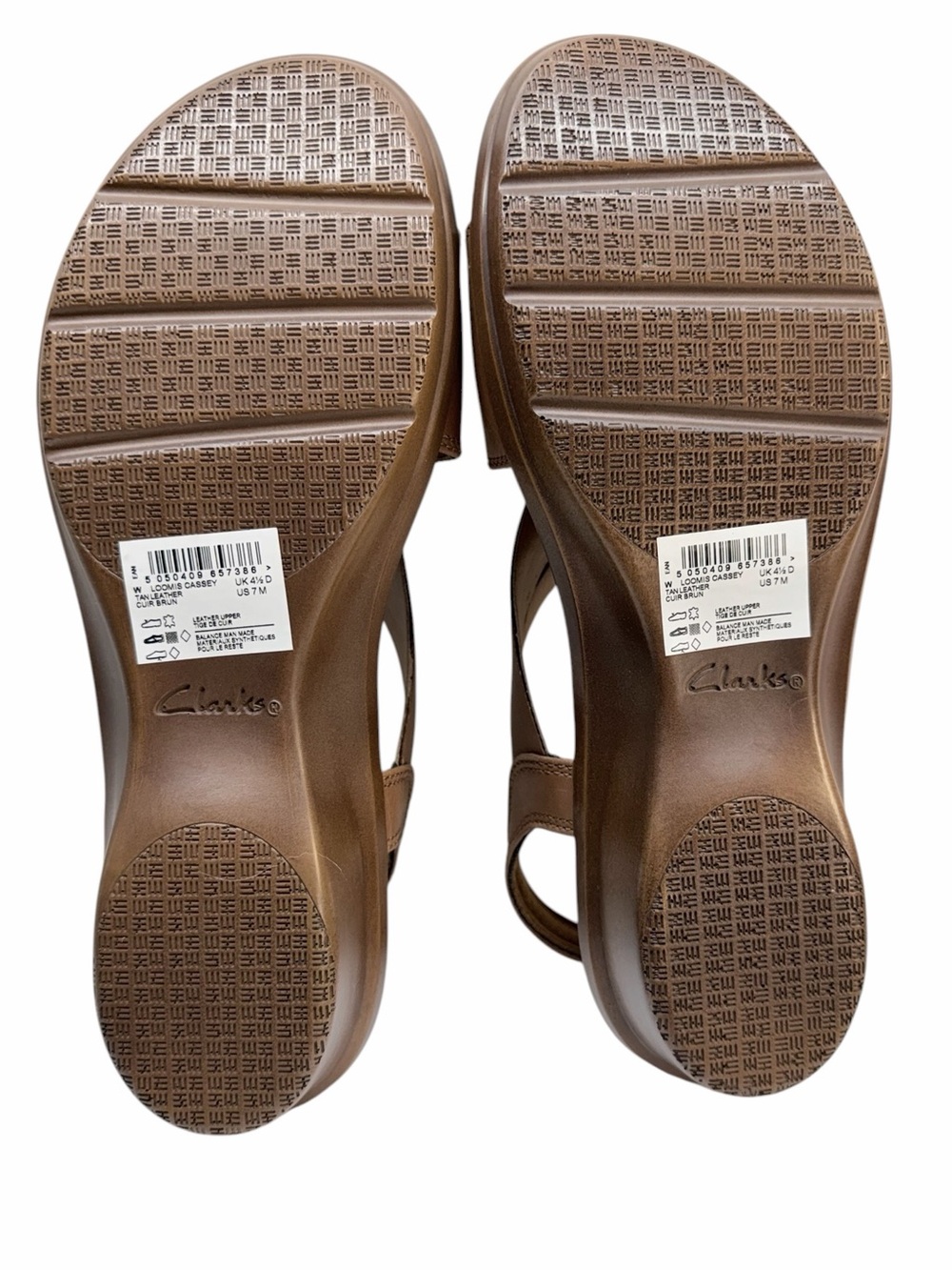 Clarks Loomis Cassey Tan Leather Comfort Sandals Women’s 7M NEW - Picture 2 of 9
